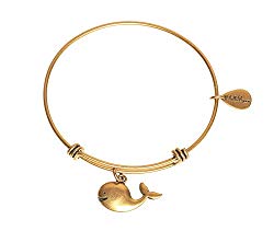 BellaRyann Whale Expandable Bangle Charm Bracelet in Vintage Finish (Gold)