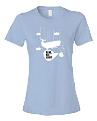 Hitchiker's Guide To The Galaxy Whale Drops Out Of The Sky Tee Shirt Womens S lightblue U