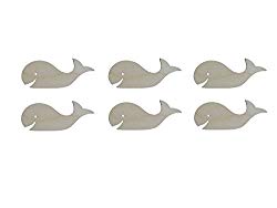 Whale Shape Unfinished Wood Sea Life Cut Outs 2.5" Inch 6 Pieces WHALE-06