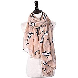 HOTER Voile Oblong Scarves Whale Printed Windproof Shawl Beach Wrap Winter Fall
