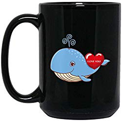 Whale Holding Heart I Love You Valentines Day Mug Gifts