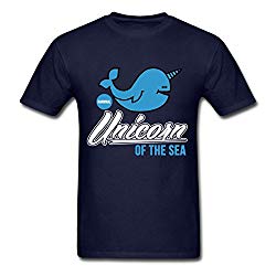 Spreadshirt Narwhal Unicorn Of The Sea Funyn Men's T-Shirt, S, navy
