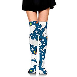 OFFWAYA Men Women Beluga Whale Winter Warm Cozy Cotton Socks,Funky Colorful Dress Socks Christmas Socks Holiday Stockings Slipper Socks