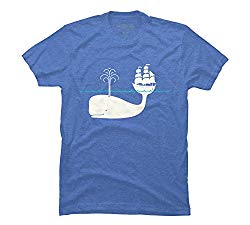 Design By Humans Moby Men's Small Ocean Blue Heather Graphic T Shirt