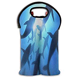 Wine Bag Undersea Whale Group 2 Bottle Red Wine Tote Bag Cooler Champagne Handle Bag