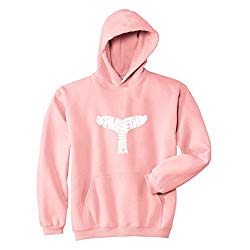 LA POP ART Women's Word Art Hooded Sweatshirt - Save The Whales Pink