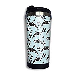 YGXDPM Stainless Steel Travel Mugs Orca Whale Ocean Pastel Blue Coffee Mugs Leak-Proof Mugs Bottle for Keep Hot Or Cold (13 oz/400 ml)
