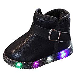 OCEAN-STORE Toddler Boys Puppy Cotton Warm Winter Non-Slip House Slipper Kids Athletic Running Shoes Knit Breathable Lightweight Walking Tennis Sneakers for girlsBlack5.5-6 Years