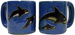 Set Of Two (2) MARA STONEWARE COLLECTION - 16 Oz. Coffee/Tea Cup Collectible Dinner Mugs - Orcas Killer Whale