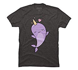 Kawaii Cute Narwhals Are Cute Men's 5X-Large Charcoal Heather Graphic T Shirt