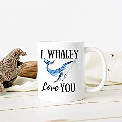Whale Mug Funny Coffee Mug or Tea Cup I Love You Silly Gift for Him Punny Valentine Humpback Whale Tea Lover Gift