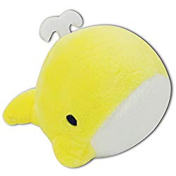 Yellow Round Whale Splash Water Soft Plush Stuffed Animals Keychain Cute Toy New