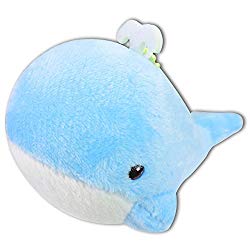 Light Blue Whale Splash Water Soft Plush Stuffed Animals Keychain Cute Toy New