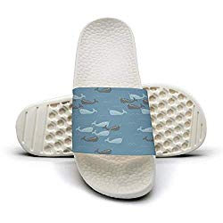 HSJDAPOCOAQ Cute Narwhal Whale Blue Sea Bath Slipper Anti-Slip for Women