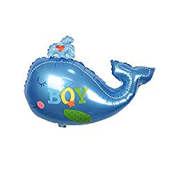 Dovewill Whale Design Foil Balloon Baby Shower Gender Reveal Sea Theme Party - Blue Boy, 88x72cm