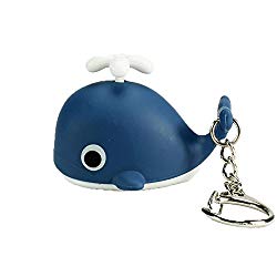 ink2055 Cute Whale LED Flashlight Sound Keychain Car Keyring Bag Purse Pendant Hangings