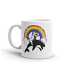 Unicorn Mug Orca Cup Unicorn Gift Whale Mug Ceramic Coffee Mug Killer Whale Rainbow Mug Womens Gift Funny Mug Gift For Men Ocean Mug Tea Cup-11OZ Coffee Mug