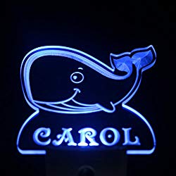 ws1037-tm Whale Personalized Night Light Baby Kids Name Day/ Night Sensor LED Sign