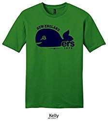 Throwbackmax 1972 WHA New England Whalers "Big Whale" Hockey Tee Shirt (3X, Kelly)