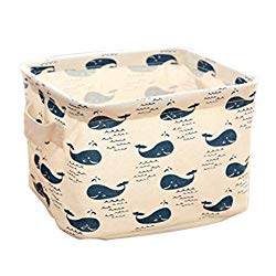 Yonger Portable Storage Basket Linen Cotton Fabric Storage Box Cosmetics Storage Pouch Square Home Storage box