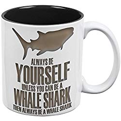 Always Be Yourself Whale Shark All Over Coffee Mug White-Black Standard One Size