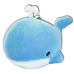 Blue Whale Blowing Water Soft Plush Stuffed Animals Keychain Cute New
