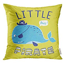 VANMI Throw Pillow Cover Sea Little Whale for Baby Kids Sailor Decorative Pillow Case Home Decor Square 20x20 Inches Pillowcase
