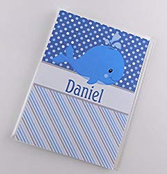 Grandma's Baby Brag Book IA#853 Boy Photo Album 4x6 or 5x7 Pictures Photo Album Blue Whale Polka Dot