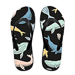 Unisex Sandy Flat Funny Flip Flops Thong Sandals Sperm Whale Slipper Top Mat