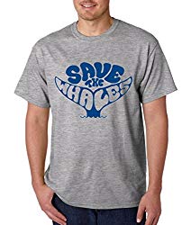 Save The Whales T-shirt Stop Global Warming Shirts Large Sports Grey a6