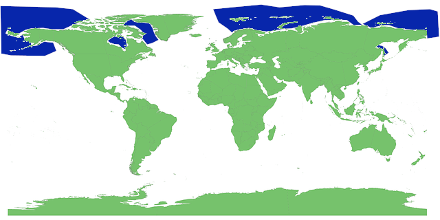 area de Distribución de la ballena Beluga