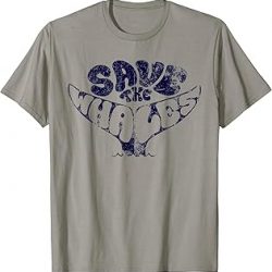 Save The Whales - Camiseta ambientalista vintage, gris, S