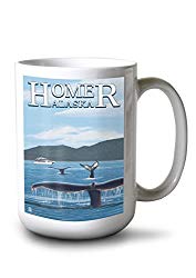 Lantern Press Homer, Alaska - Humpback Whale Family (15oz White Ceramic Mug)