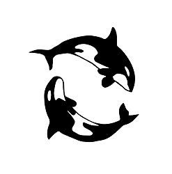 Dancing orca whale Vinyl Decal Sticker (BLACK)