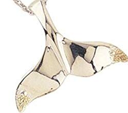 Black Hills Gold Silver Whale Tail Necklace