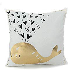 Decorative Throw Pillow Cover (Whale)