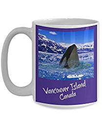 Vancouver Island Inspirational, Romantic Coffee Mug Gift Happy Orca Whale, Tourist, World Travelers, Destinations, Collectors, Memento