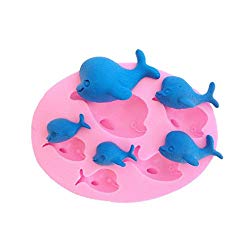 Pretty Blue Whale Silicone Mould Fondant Sugar Craft Molds DIY Cake Decorating