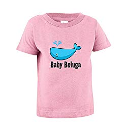 Baby Beluga Blue Whale Toddler Baby Kid T-Shirt Tee Soft Pink 4T