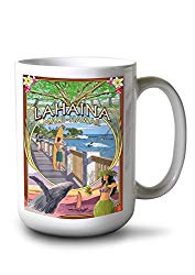 Lahaina, Maui, Hawaii - Town Scenes Montage (15oz White Ceramic Mug)