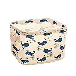 Topbeu Cotton and Linen Storage Basket Jewelry Cosmetic Stationery Organizer Case (Whale)