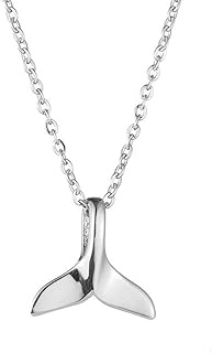 JOYID 316 Stainless Steel Whale Dolphin Tail Pendant Necklace Fish Tail Necklace for Women