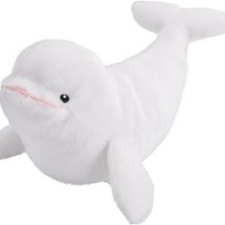 Wild Republic Ecokins Mini, Beluga Whale, Stuffed Animal, 8 inches, Gift for Kids, Plush Toy, Made from Spun Recycled Water Bottles, Eco Friendly, Child’s Room Decor