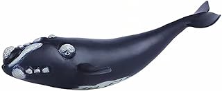 Gemini&Genius Right Whale Action Figure, Shark Animal Ocean Blackfish, Soft Rubber Ocean Whale Shark, Great for Kids Bath, Swimming, Beach Toys and Cake Toppers