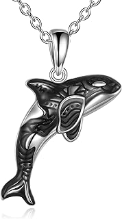 POPLYKE Sterling Silver Ocean Animal Killer Whale Necklace for Women Men Birthday jewelry Gifts
