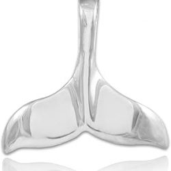 925 Sterling Silver Dolphin Whale Tail Pendant
