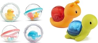Munchkin® Float & Play BubblesTM Baby Bath Toy 4 Count and Bath Rattle Squirts Turtle & Snail 2 Pack