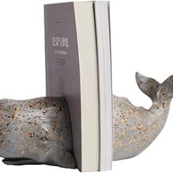 HAUCOZE Decorative Book End Whale Gifts Decor Ocean Arts Table Centerpiece Figurine Polyresin 9.4 inch