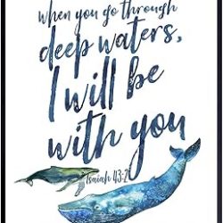 Isaiah 41 10 - Blue Whale Wall Decor - Christian Wall Decor - Religious Art - Catholic Gifts - Bible Verse Picture - Scripture Artwork - God Art - Spiritual Gifts - Inspirational Decoration
