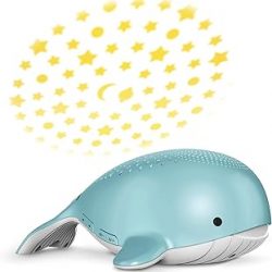 VTech Communications BC8312 Wyatt The Whale Storytelling Baby Sleep Soother with a White Noise Sound Machine Featuring; 10 Stories, 10 Ambient Sounds & 10 Calming Melodies with Glow-on-Ceiling